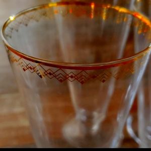 Set of 5 CB2 gold rimmed glasses